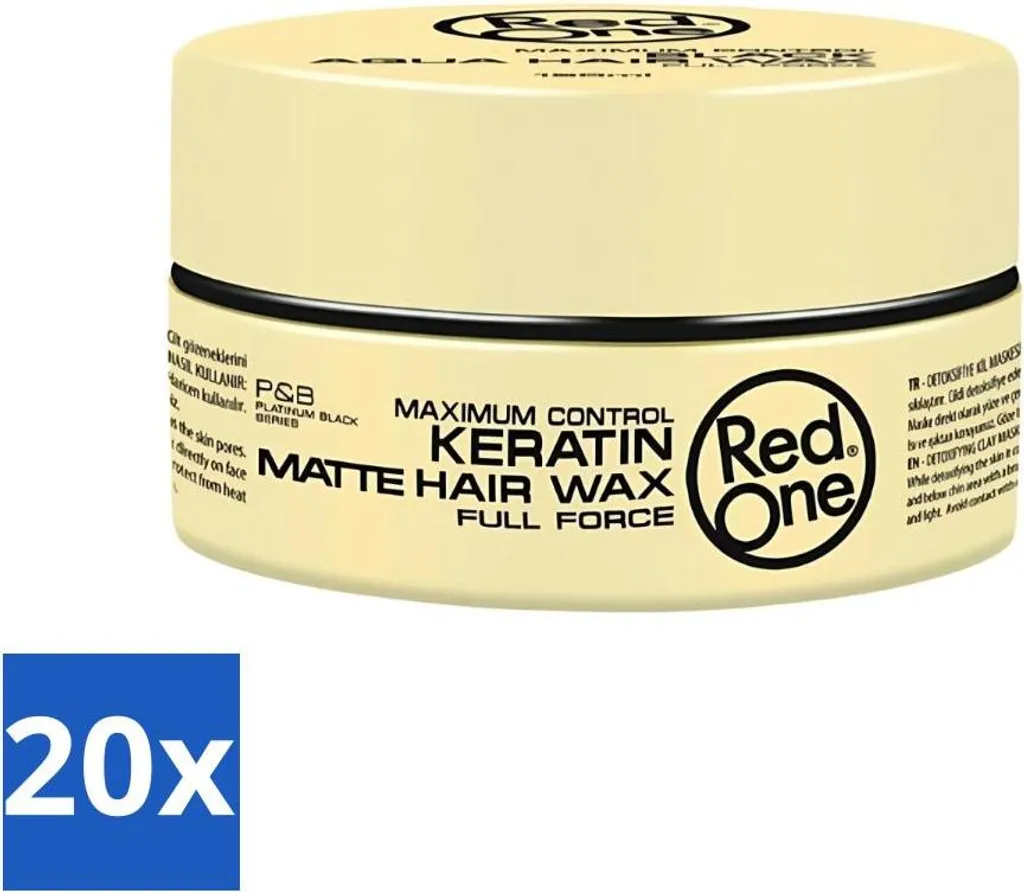 Red One - Cera per capelli - Keratin Matt - Styling rinforzante - Per una tenuta forte e un aspetto opaco - 150 ml - Value pack - 20 pezzi