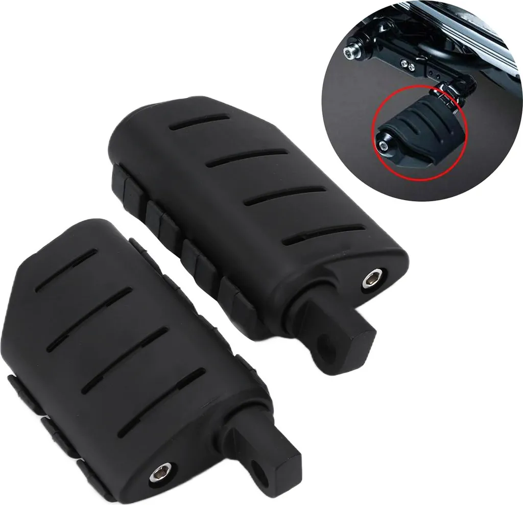 Repose-pieds moto antidérapants en alu CNC et gomme pour Kawasaki Noir