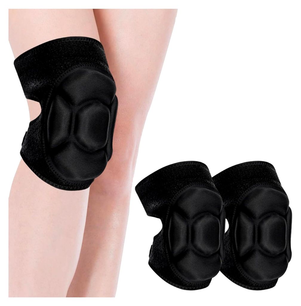 Sport Knieschoner für den Garten, Kniekissen mit 25 mm dickem EVA-Schaumpolster, für Reinigung, Bodenbeläge, Volleyball, Tanzen, Yoga, Schwarz (...