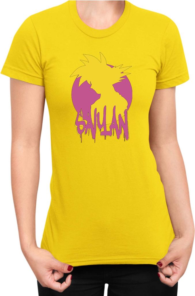 Damen T-Shirt Dragon Anime Manga Ball Z Super Saiyan, Lady XS / Gelb