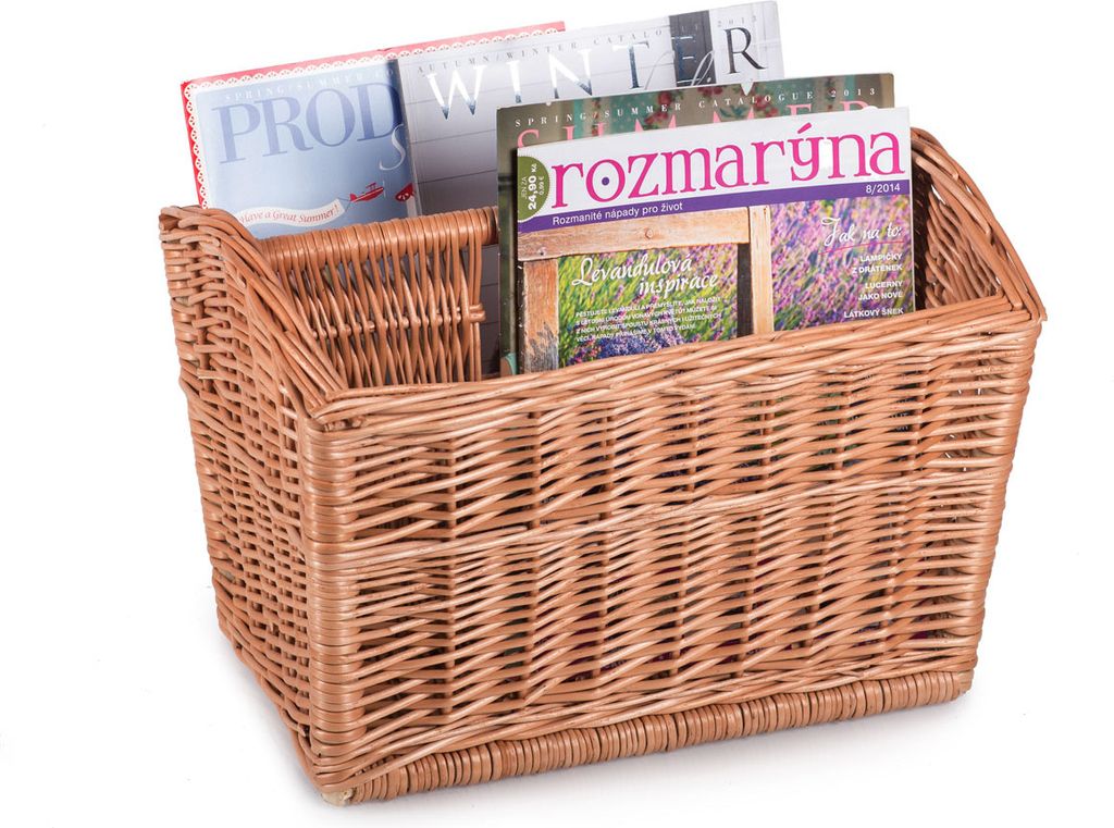 JIPRO Korb aus Weide für Zeitschriften Times I. - Weidenkorb - B 41 x T 29 x H 24/26(cm)