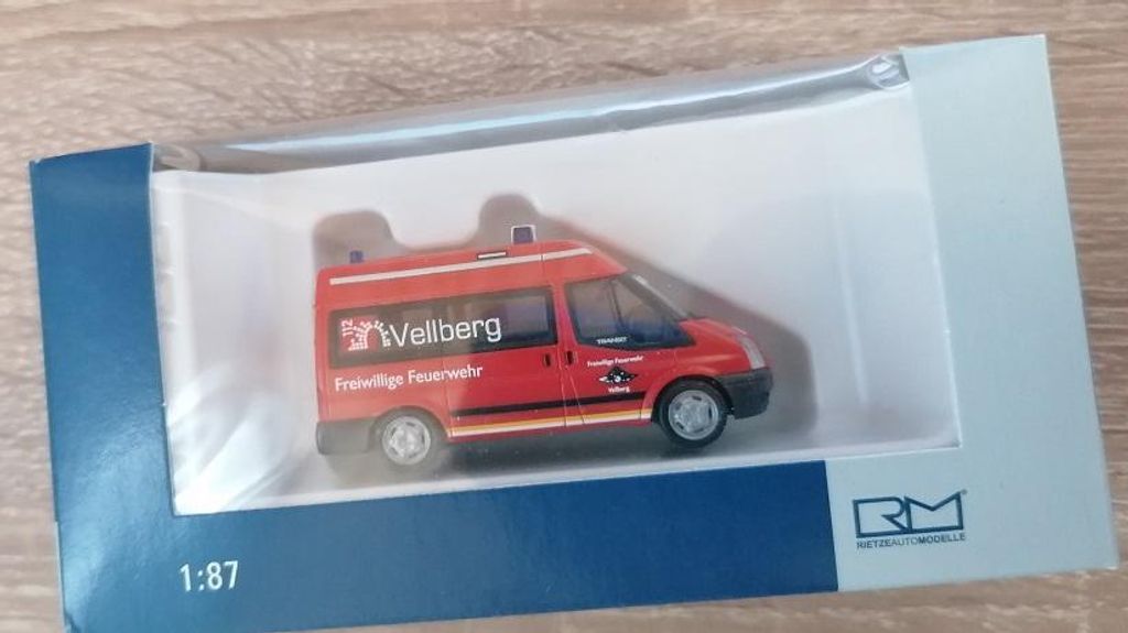 Rietze 52536 - 1/87 Ford Transit ́06 Feuerwehr Vellberg - Neu
