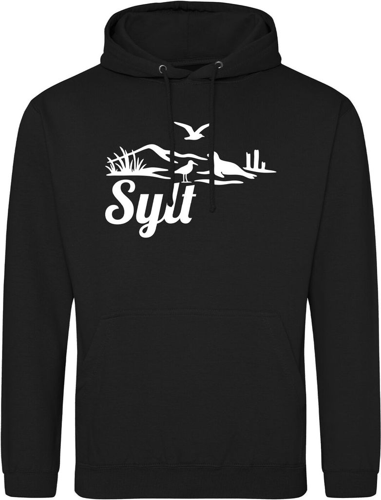 Huuraa Uni Hoodie Sylt Strandmotiv Geschenk Größe S Deep Black Vegan Sylt Mode