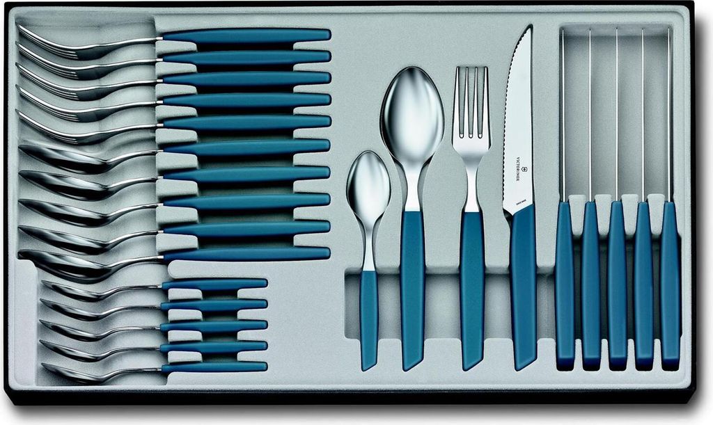 Victorinox Swiss Modern bestekset, 24-delig, blauw Productafbeelding 