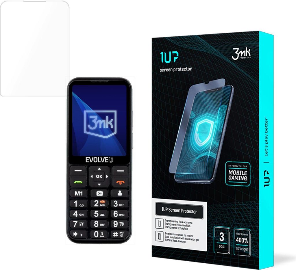 3mk Display Schutzfolie 1UP für Evolveo EasyPhone LT transparent Gaming (3 Stück)