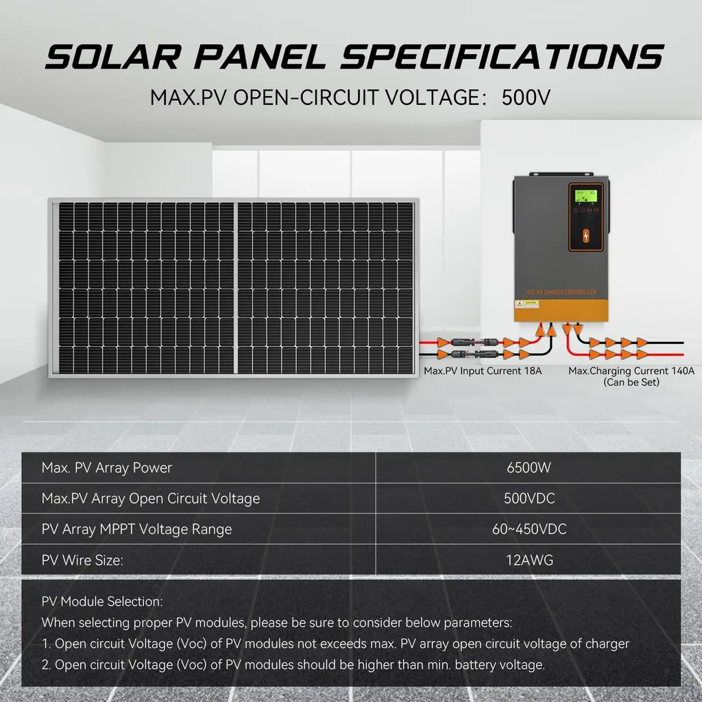 Unité de commande solaire 140A 48V - Contrôleur de charge écran LCD - 2