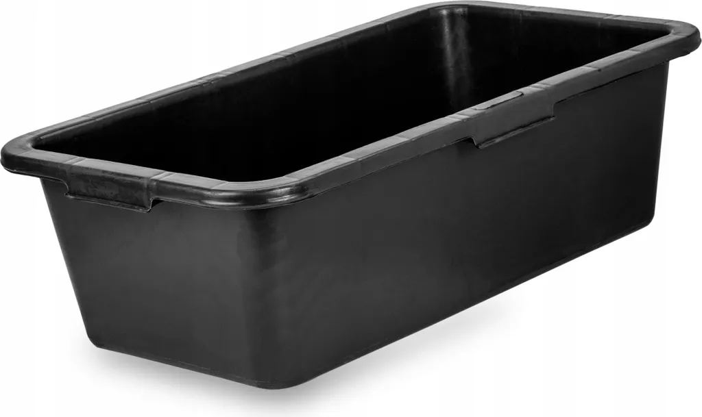 Auge de maçon rectangulaire 60 litres - Bac de chantier noir multi-usage