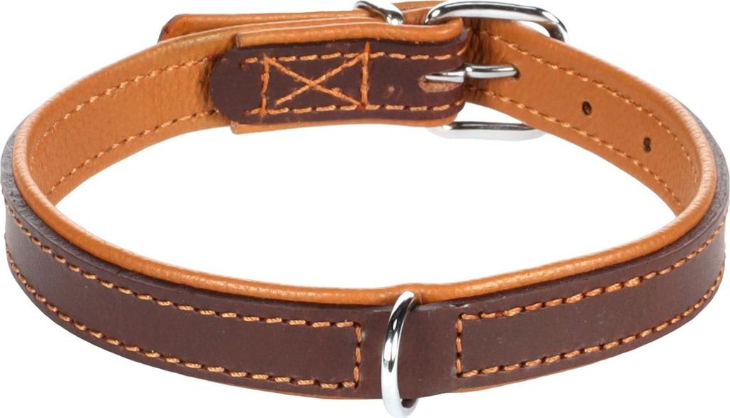 Flamingo Memphis gepolstertes Halsband braun, Maße: 30-36 cm / 18 mm