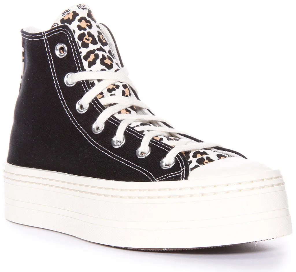 Converse Modern Lift Noir : Basket Femme avec Semelle Compensée Confort
