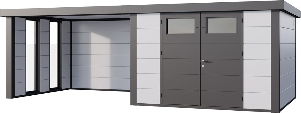 Telluria Metallgerätehaus Classico 3030 mit Lounge Anbau Produktbild 