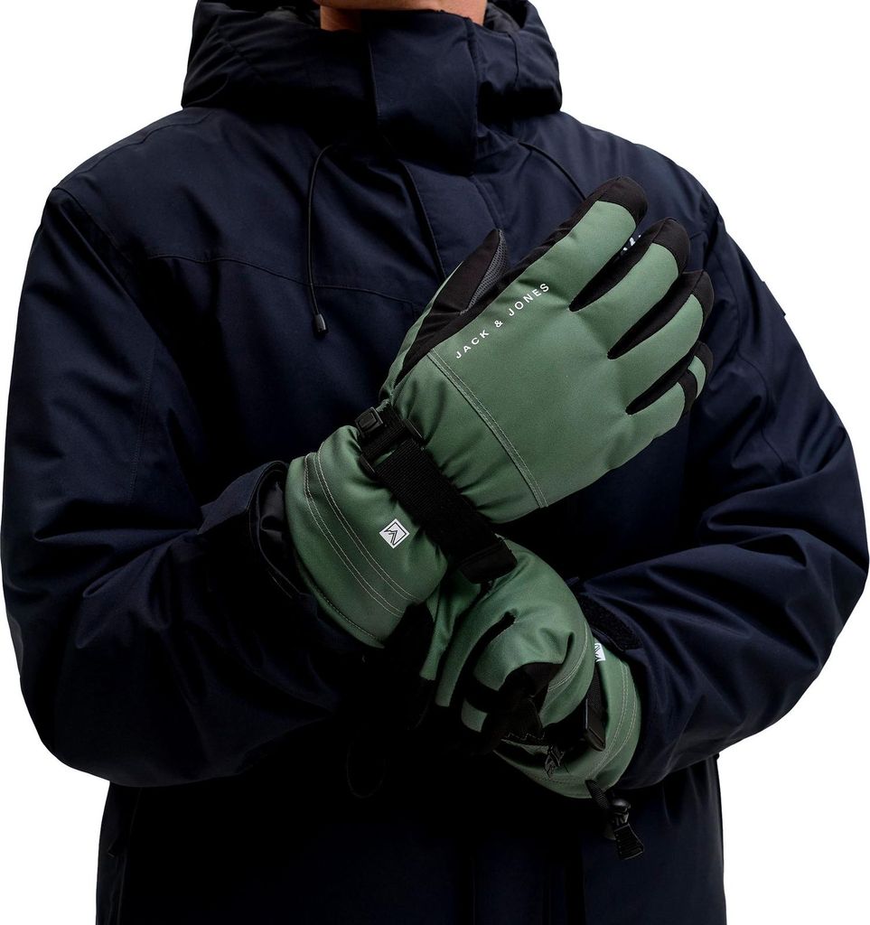 Jack & Jones Herren Handschuhe Fingerhandschuhe Valley Gloves Ski, Farbe:Grün, Größe:L/XL, Artikel:-laurel wreath