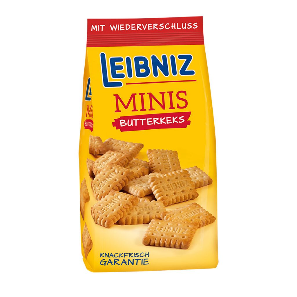 Leibniz Minis Butterkeks mit Wiederverschluss Knackfrisch Produktbild 