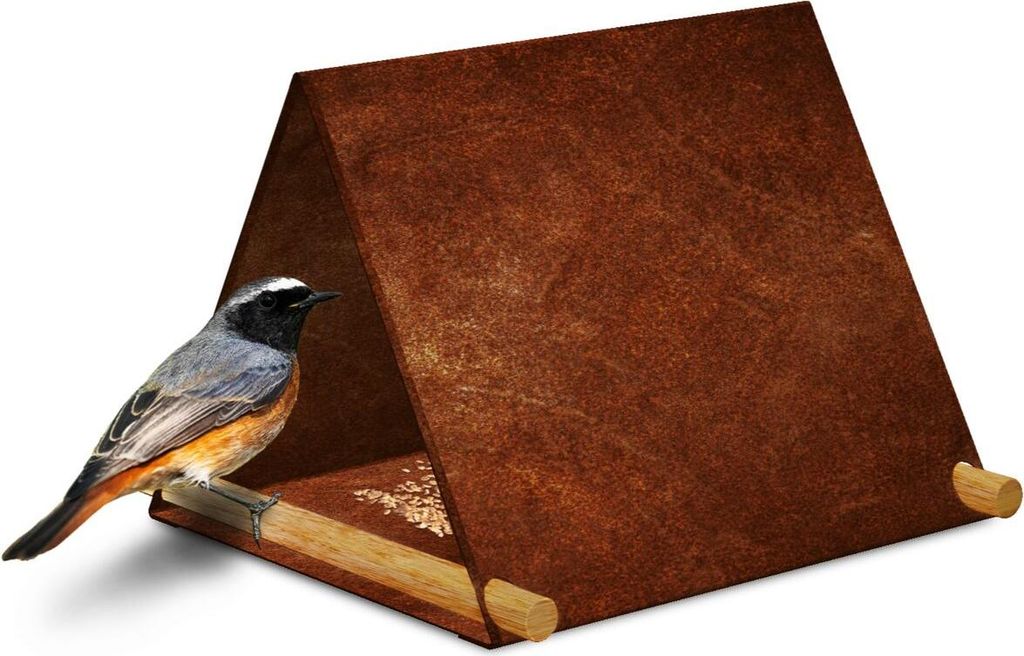 CORGARDEN Vela Vogelhäuschen 25 x 25 x 20 cm, Cortenstahl CORGARDEN 1041