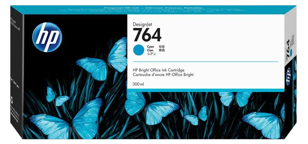 Cartouche d'encre HP 764 Cyan 300 ml originale C1Q90A pour DesignJet