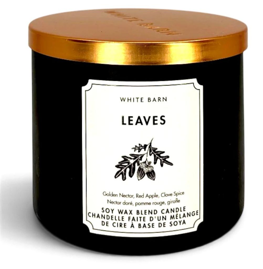 Bath & Body Works kaars met 3 lonten, geur: LEAVES, Productafbeelding 