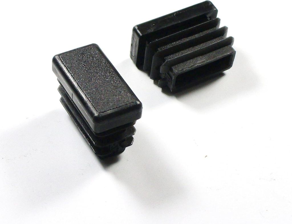 Ajile, 4 Stück, Rechteckiger Lamellenstopfen 30x15 mm (Wandstärke 1,0,2,5 mm), Schwarz, EPH106x4