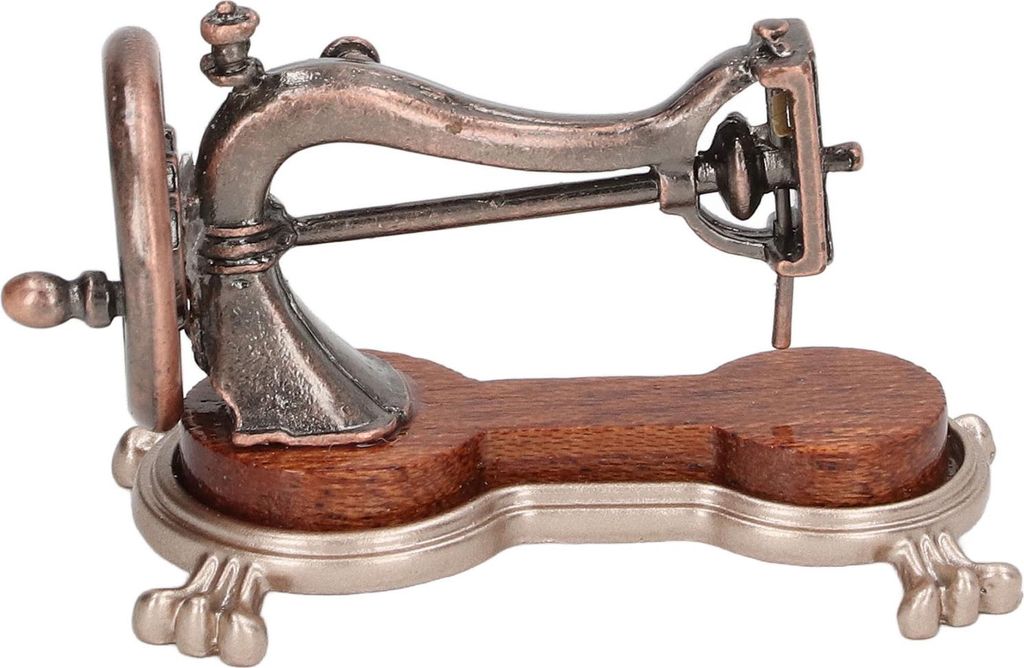 Puppenhaus-Nähmaschine für Kinder, Mini, tragbar, echte niedliche Metall-Miniatur-Hand, 1:12