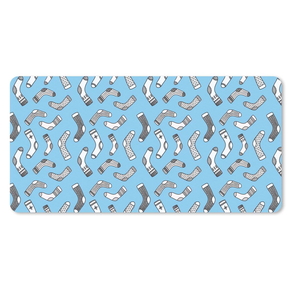 MuchoWow Mauspad Mousepad Socken - Schnittmuster - Vintage 60x30 cm - Mousepads - Maus Mat - Pad - Mausunterlage - Nachhaltig