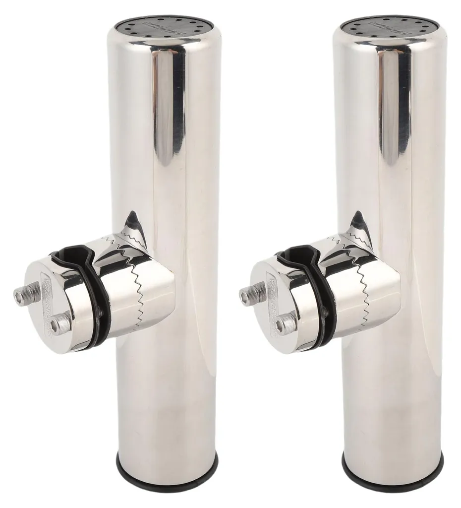 Support Canne Pêche Inox Fixation Universelle 18-26mm pour Rail de Pont