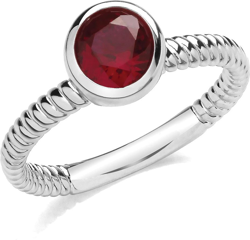Edler 925 Sterling Silber (Rhodiniert) Damen - Solitärring mit Zirkonia, 60 (19.1); TRS33216RSS