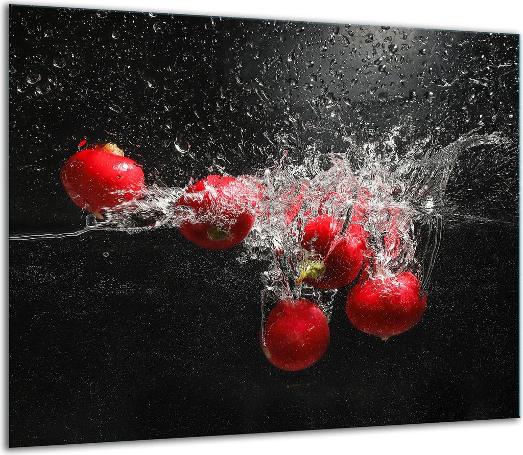 Herdabdeckplatten Glaskeramikkochfeld-Abdeckung Spritzschutz Glas 60x52cm Obst