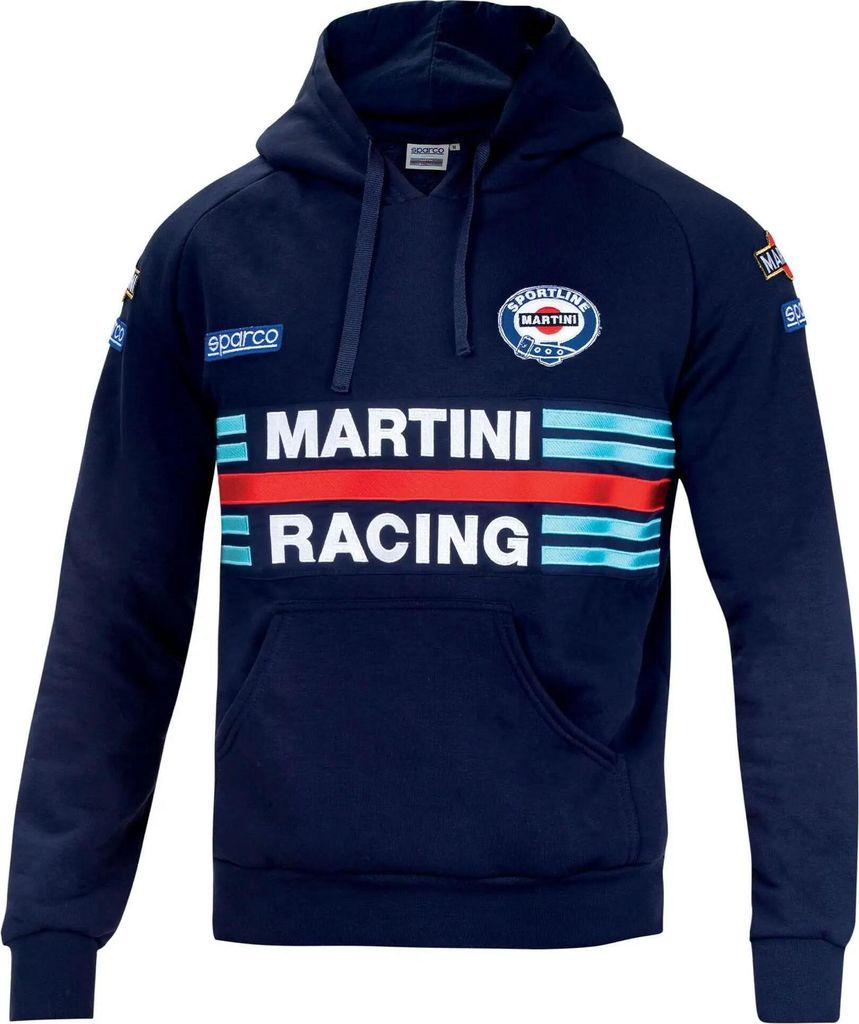 Sparco 01279MRBM Arbeits-Sweatshirt-Hoodie Martini Racing Blau L
