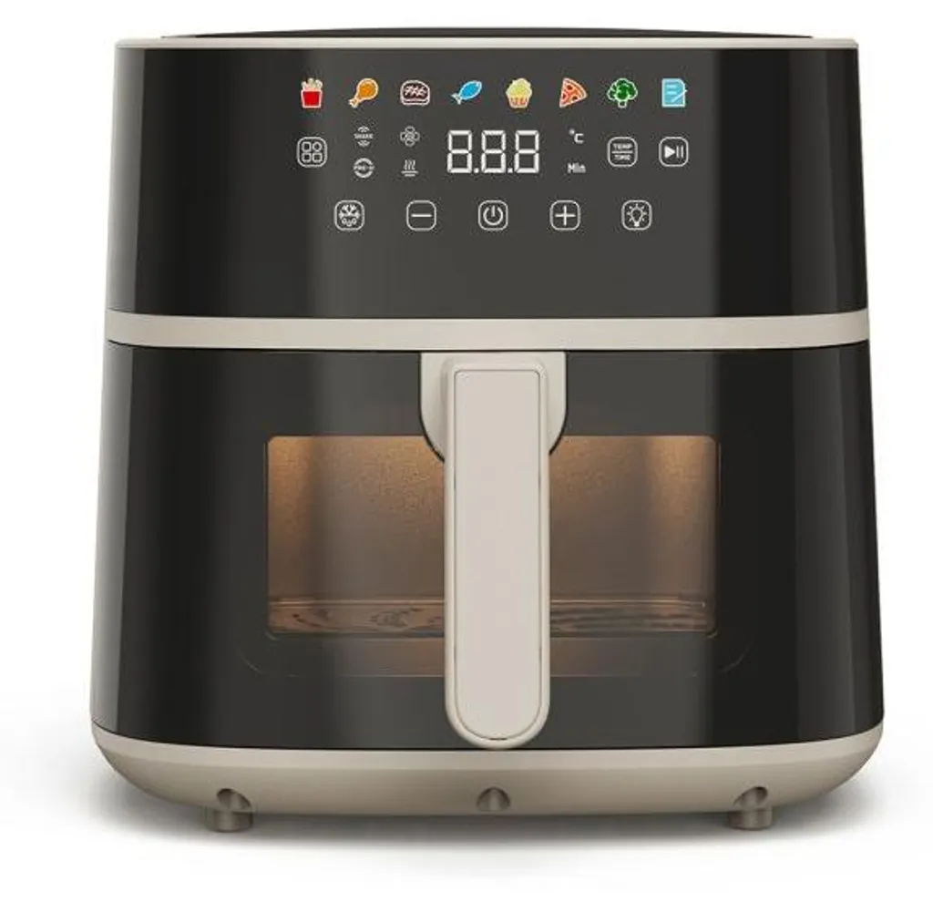 Air Fryer 6L friteuse sans huile champagne design cubique compact