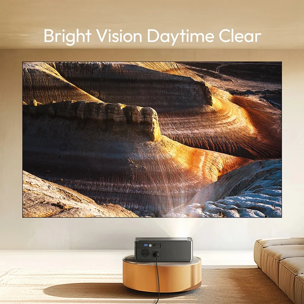 Projecteur LCD 1200 ANSI : Image Nette et Alignée avec Correction 6D 4K - 3