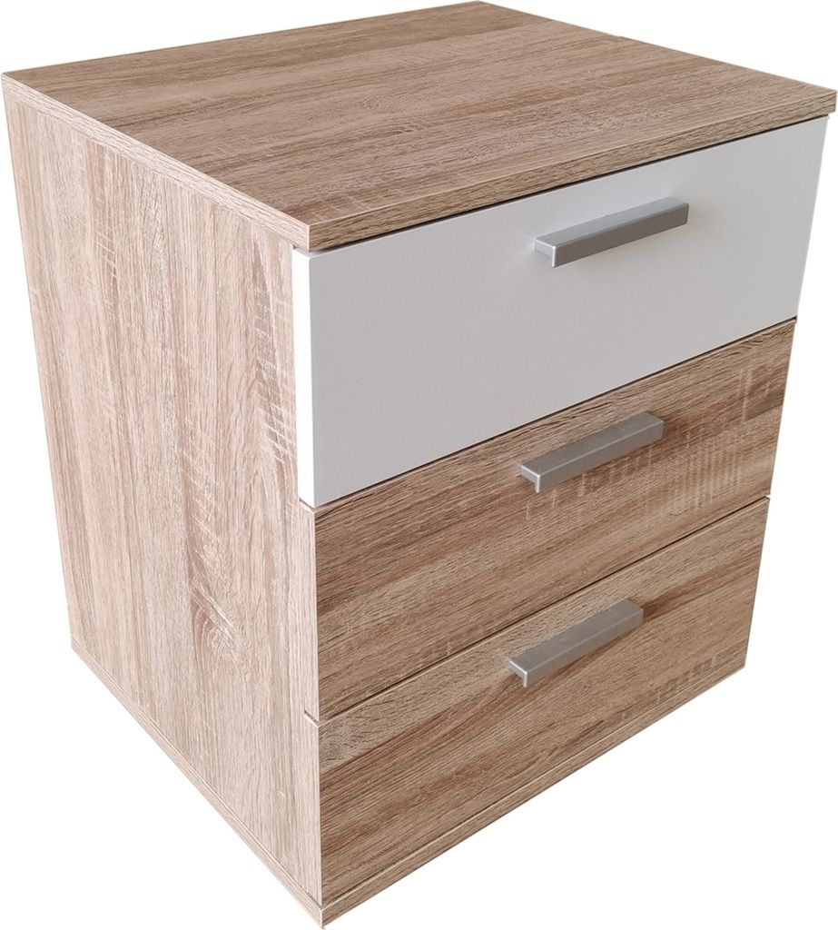 Nachtschrank Nina mit 3 Schubladen HTI-Line Produktbild 2