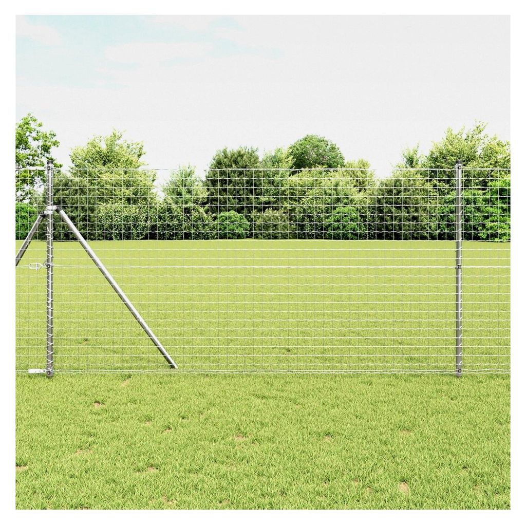 Zaunpfosten 2 Stück Silber 160 cm Galvanisierter Stahl, Gartenzaunpfähle für Drahtzäune, Gemüsebeete, Hühnergehege, Weidegrundstück