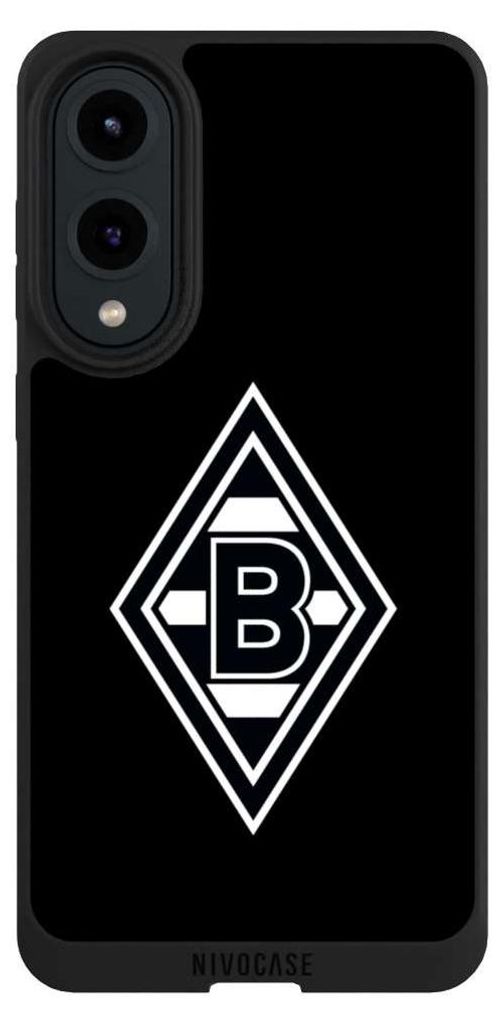 NIVOCASE Handyhülle für Samsung Galaxy S25 Edge Hülle NIVOpure Case Schwarz Borussia Mönchengladbach Gladbach Wappen