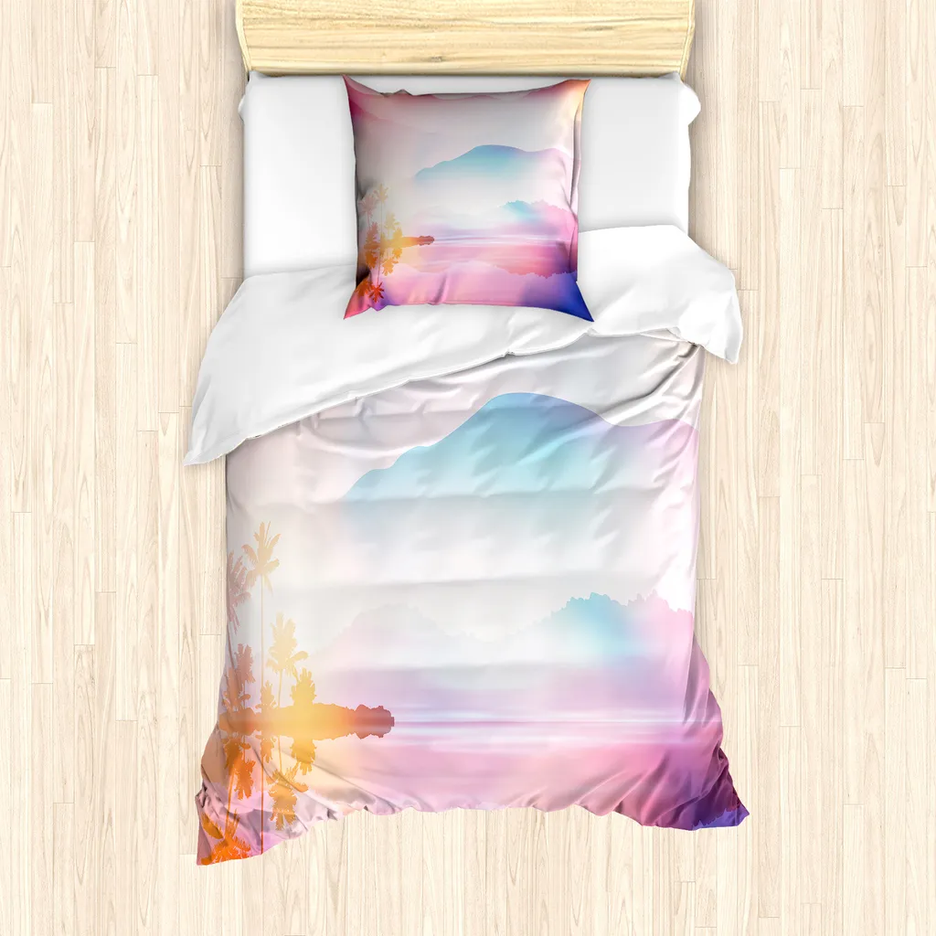 Set Letto Tropicale ABAKUHAUS 135x200 - Stile Tropicale Blue Sky