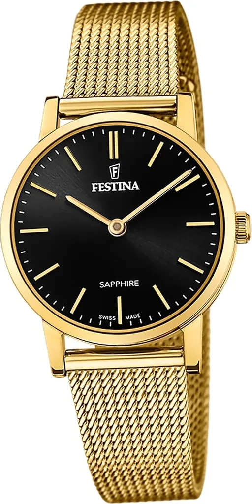 Montre de Luxe Femme Festina Or pour Soirées et Travail Swiss Made