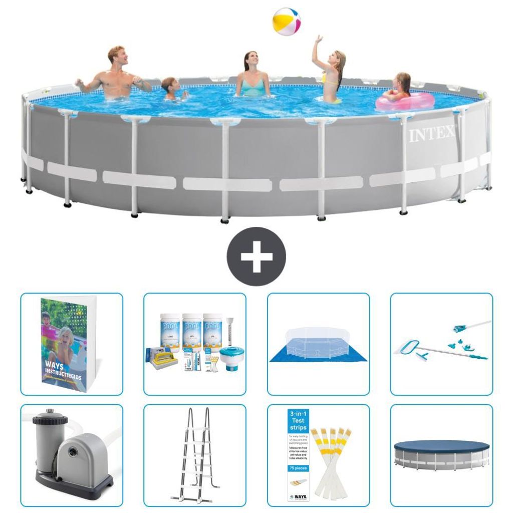 Prism Frame Pool Rund - 610x132 cm - 9-teilig S615