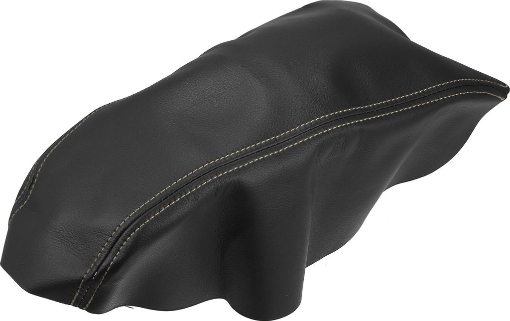 Auto Armlehnen Schutzpolster Mikrofaser Leder Beige Nähte