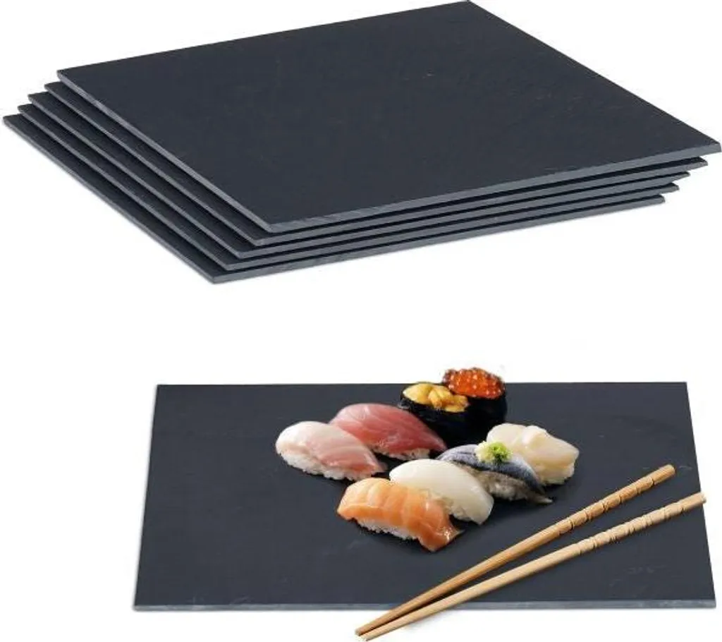 set di 6 piastrelle in ardesia 40 x 30 cm