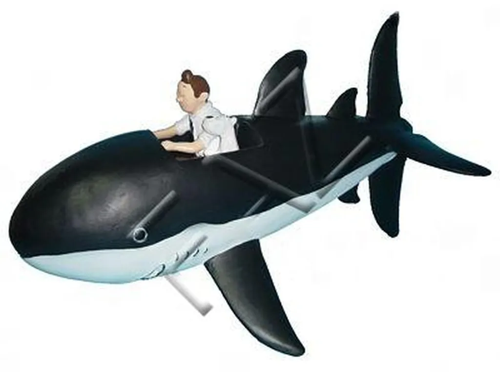 Statue Baleine Design - Sculpture de Poisson Moderne en Résine Bleue