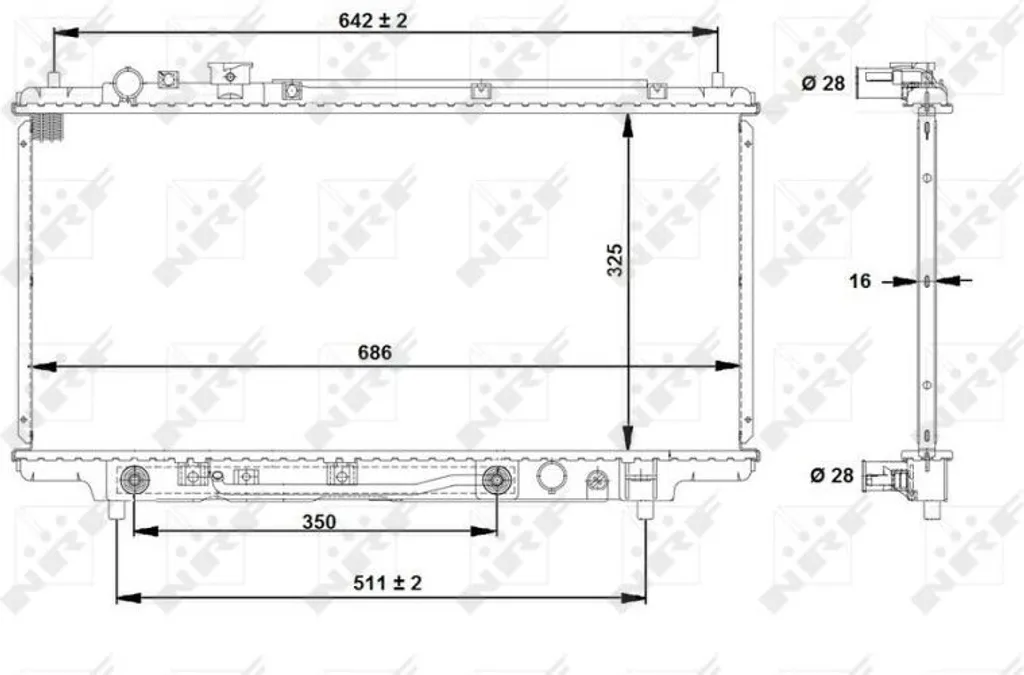 Radiateur de refroidissement moteur contre la surchauffe OE B6BG15200F