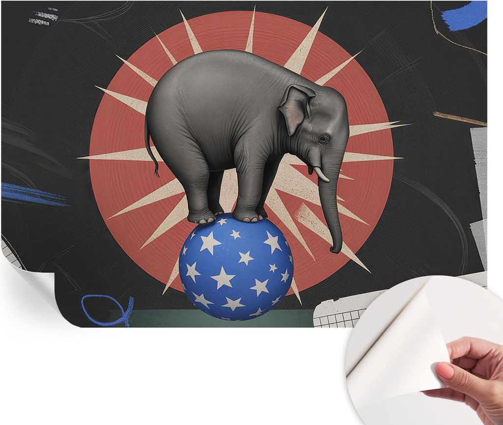 Selbstklebende Wandtapete - Dekorative Tapete für Wohnzimmer - Klebefolie für Wandbilder - Tapetenfolie für Wanddekoration - 104x70 cm - Zirkuse...