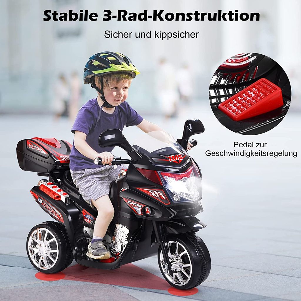 6V Elektro Kindermotorrad Kinderfahrzeug Elektromotorrad für Kinder von 3-7 Jahr 