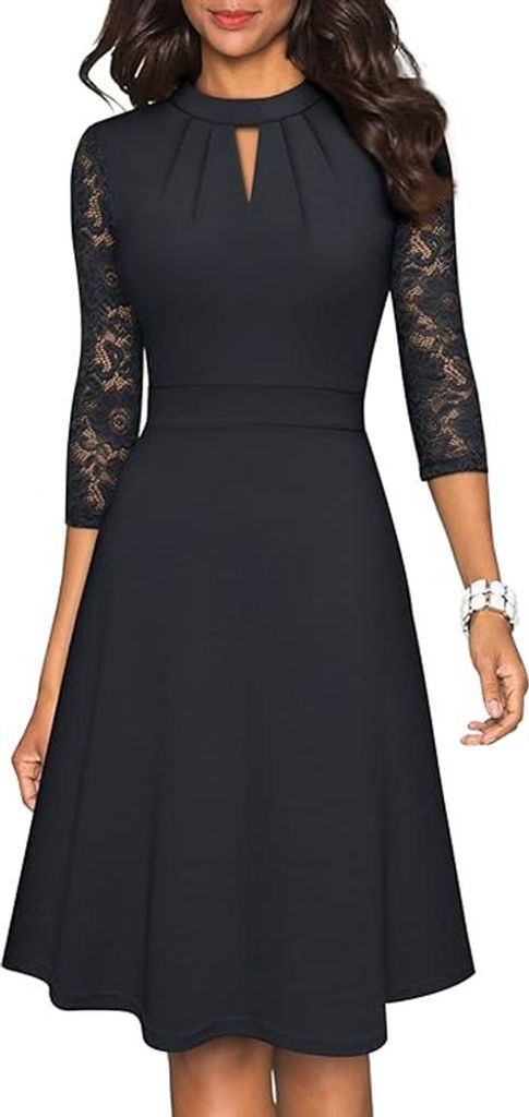 Elegantes, schwingendes Retro-Party-Cocktailkleid mit Produktbild 