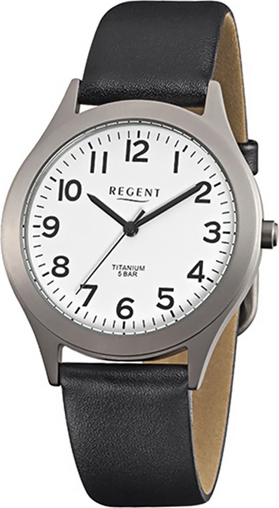 Regent Titan Herren Uhr F-842 Quarzuhr Armband schwarz D2URF842