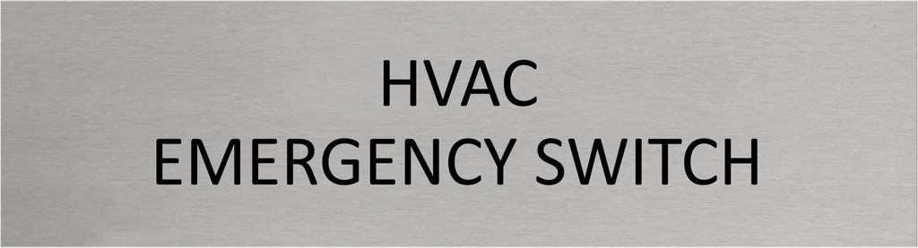 CombiCraft Aluminium Türschild Hvac Emergency Switch 165x45mm mit 3M-Tape zur Befestigung, einfache Kennzeichnung von Räumen und Bereichen