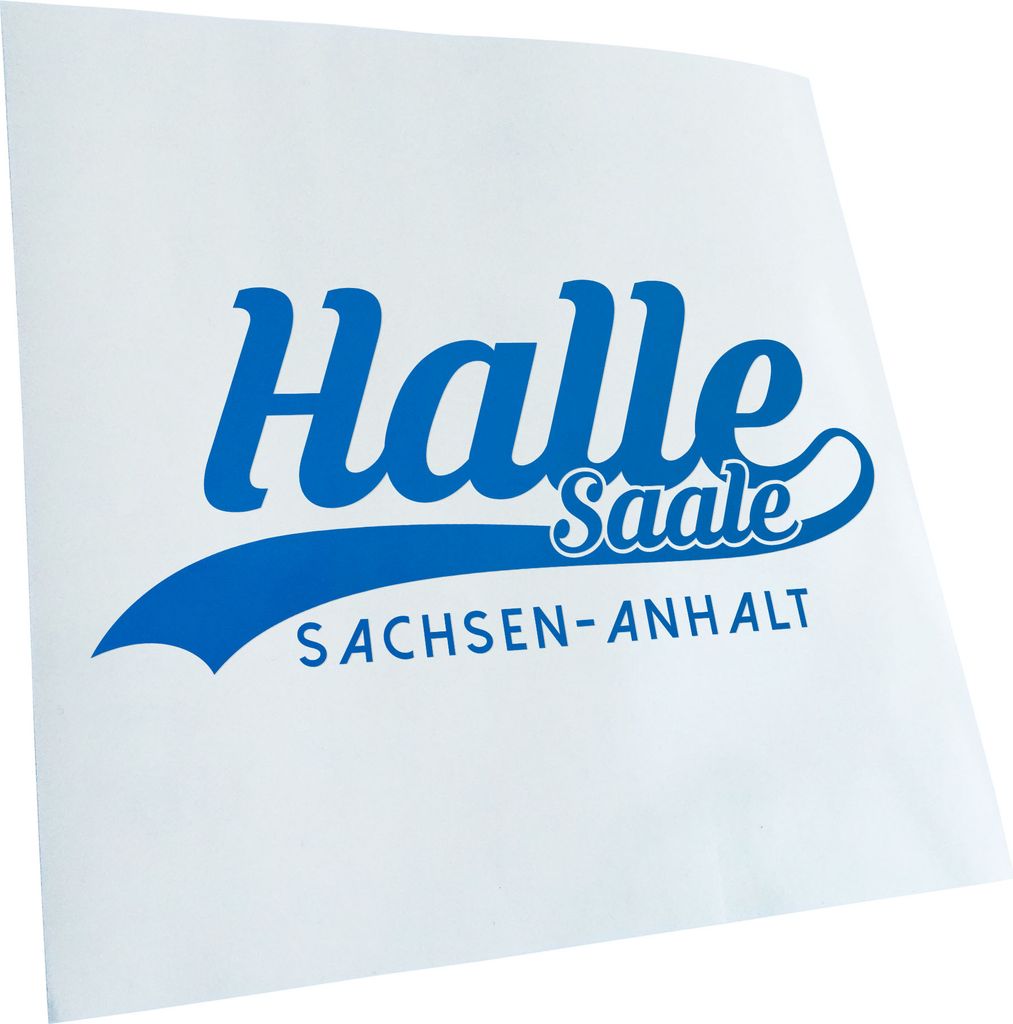 Kiwistar - Autoaufkleber - Halle Saale Sachsen-Anhalt - Blau - 50x23cm - Aufkleber für Auto, Laptop, Fahrrad, LKW, Motorrad mehrfarbig JDM Decal R...
