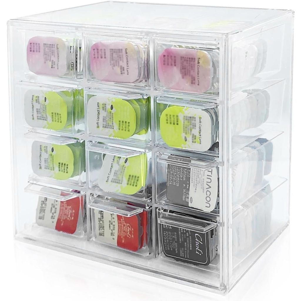 Transparente Schubladenbox – 12 Fächer Sortierbox aus Kunststoff für Büro, Make-up & Werkstatt
