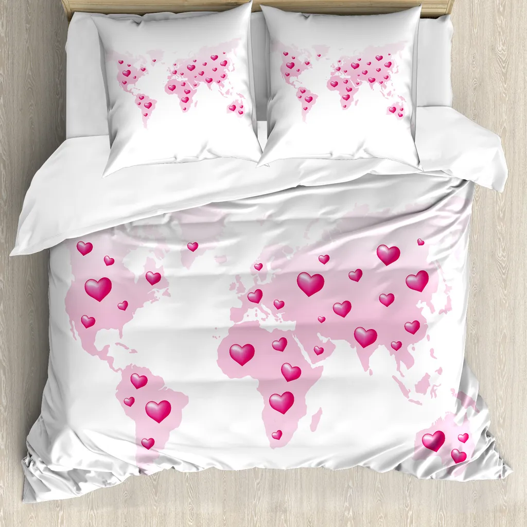 Housse de couette ABAKUHAUS Princesse 200x200 rose fuchsia anti-acarien
