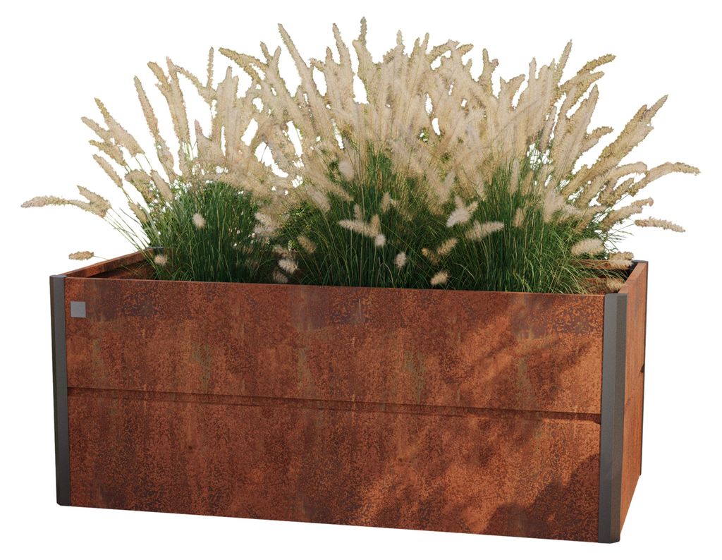 Vyvýšený záhon 200 x 100 x 77 cm, ocel Corten, rezavý Obrázek produktu 