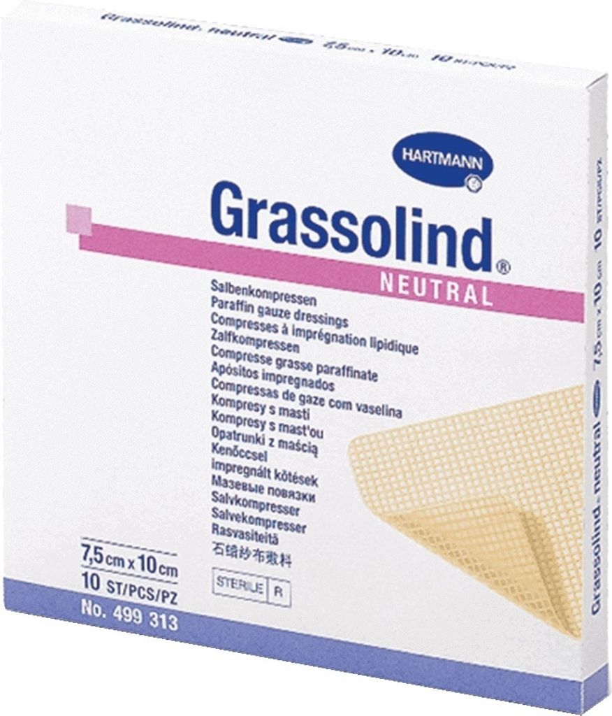 Grassolind Salbenkompresse 10x10cm (10 Stk.) Produktbild 