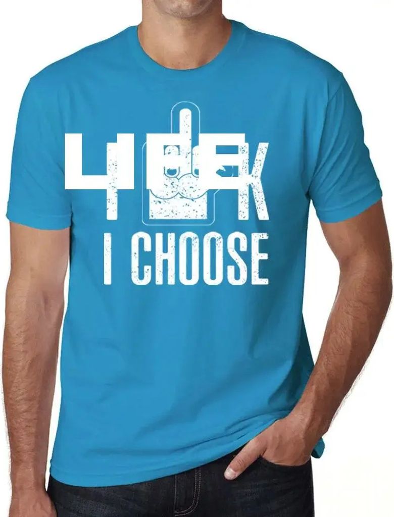 Herren Grafik T-Shirt Ich wähle – I Choose – Öko-Verantwortlich Vintage Jahrgang Kurzarm Lustige Druck Geburtstag Geschenk Mann