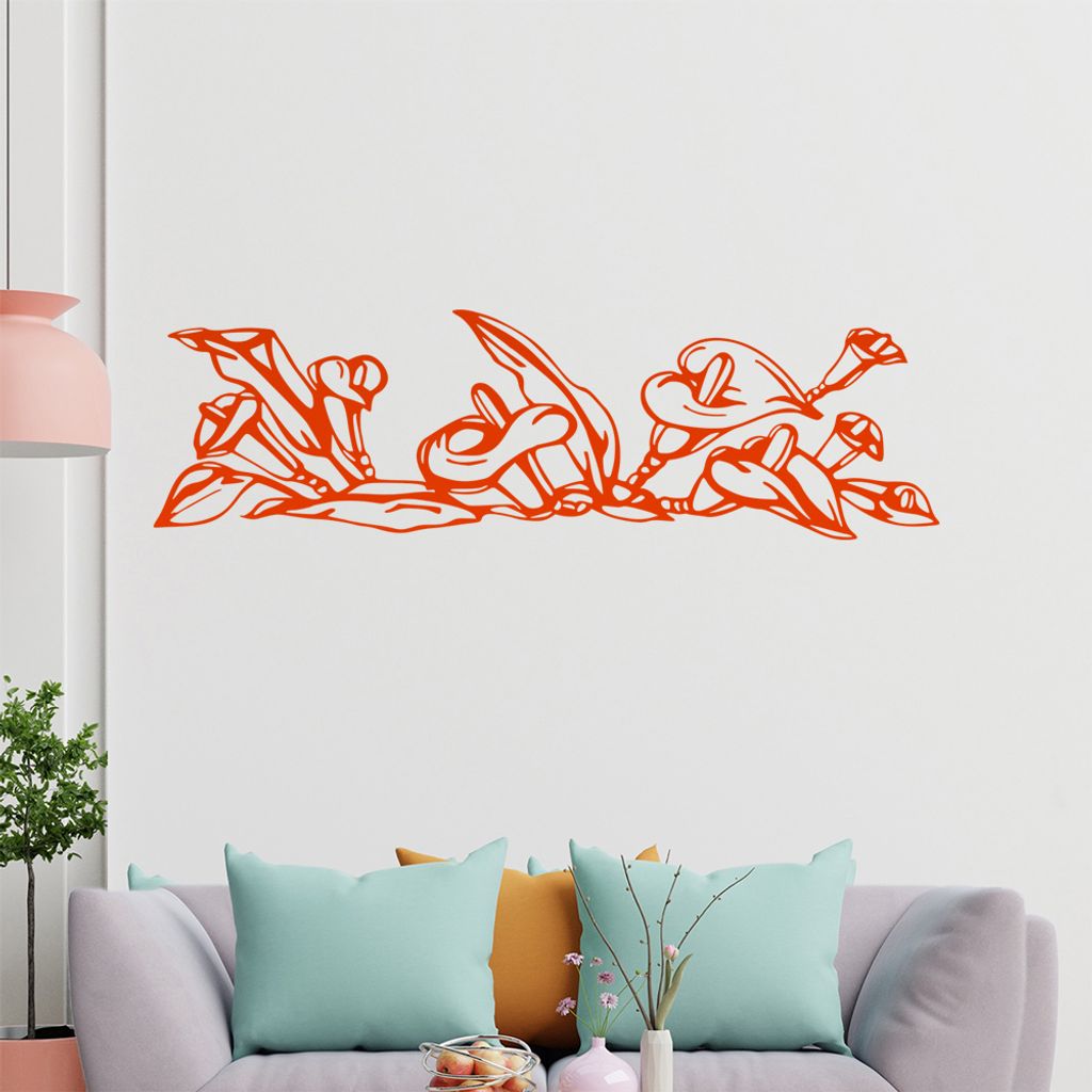 Lilien - Ranken Wandtattoo in 6 Größen - Wandaufkleber Wall Sticker - Dekoration, Küche, Wohnzimmer, Schlafzimmer, Badezimmer